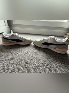 Puma White Black Pink Casual Mesh Sneakers